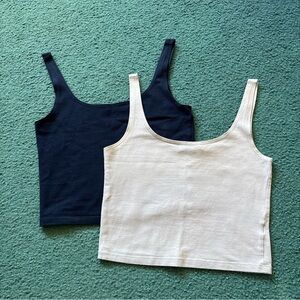 Forever 21 Navy & Light Periwinkle Crop Tops